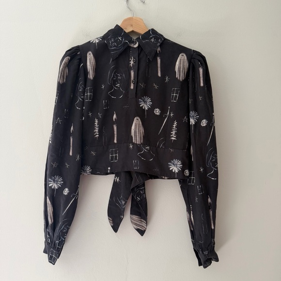 Samantha Pleet Tops - Samantha Pleet Haunted Top Blouse Size 00 Halloween Ghost Goth RARE